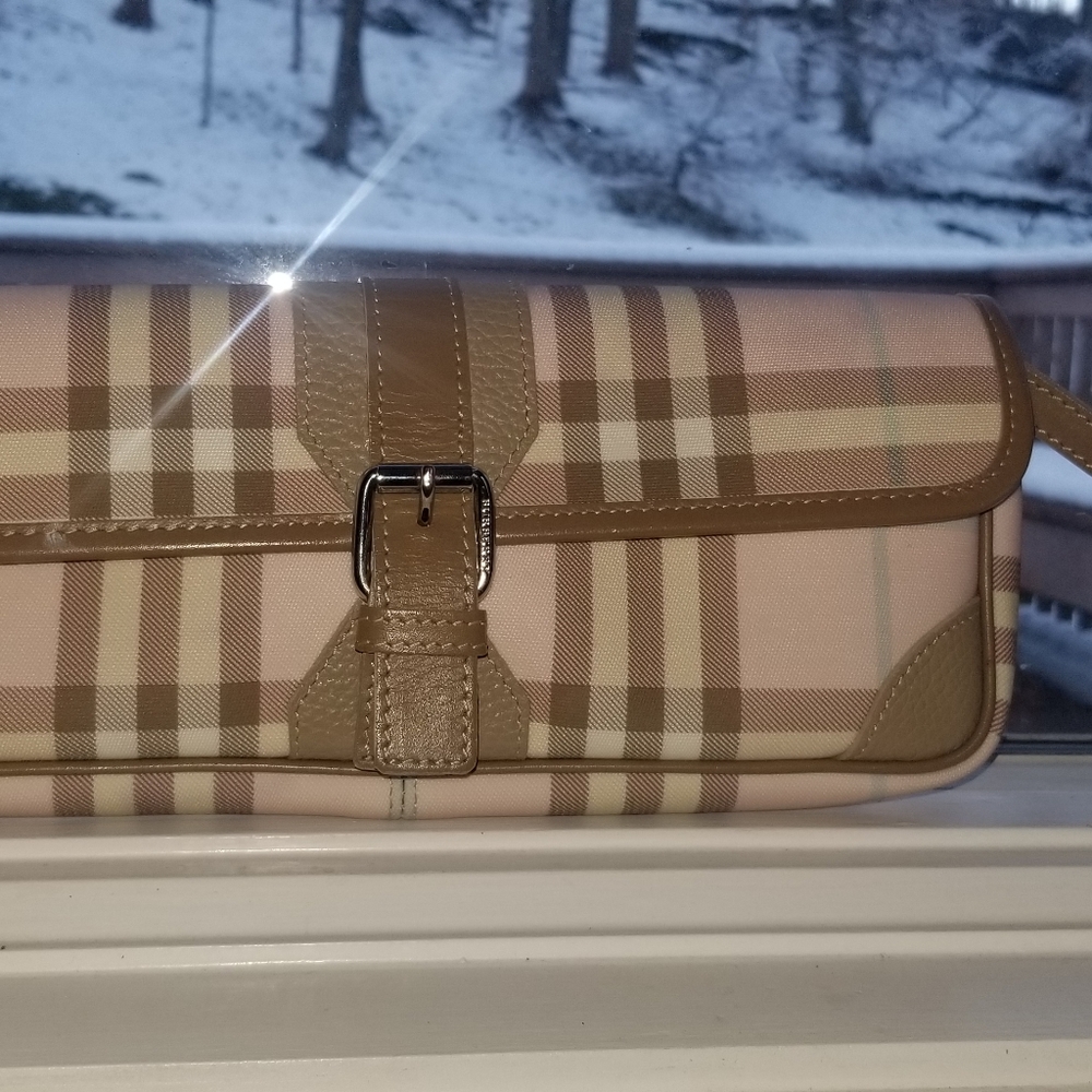 Burberry Pink Wristlet Wallet Clutch Button Closure